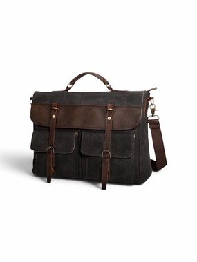 Tocode VTG Leather Canvas Messenger Bag